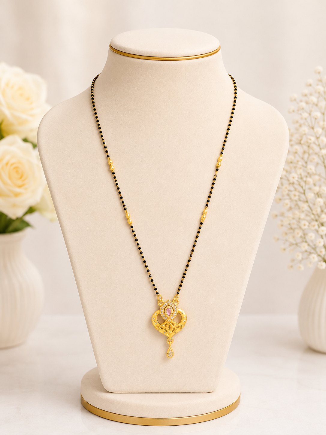 : Divine Teardrop Ruby Mangalsutra