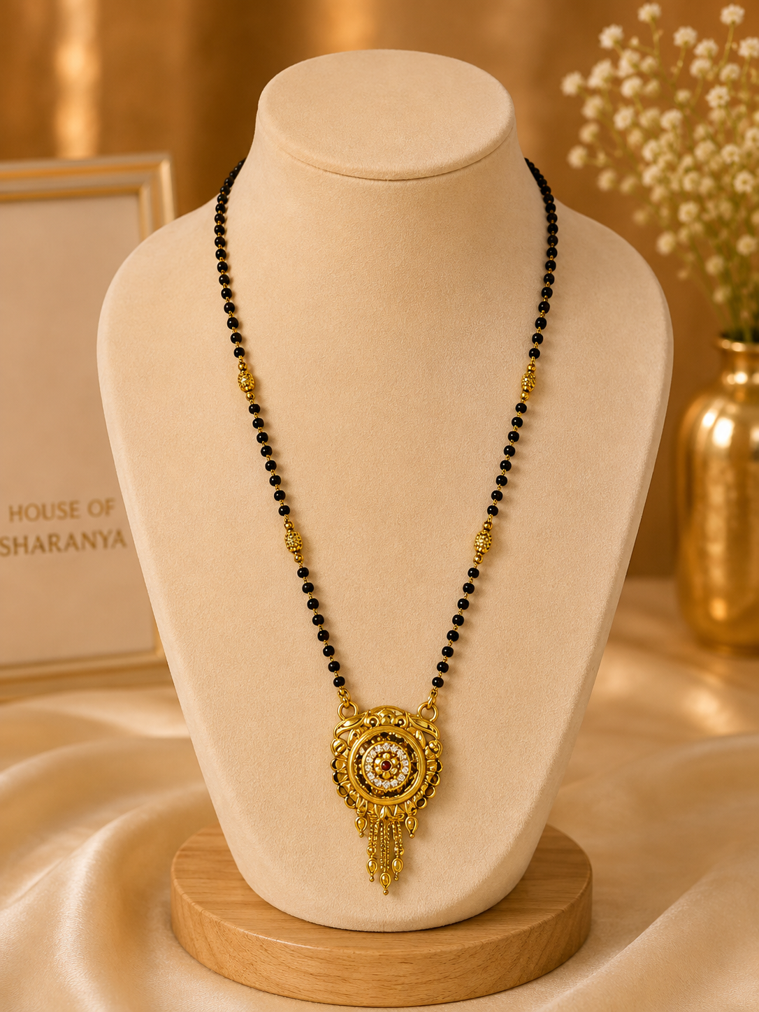 Royal Round Ruby Statement Mangalsutra