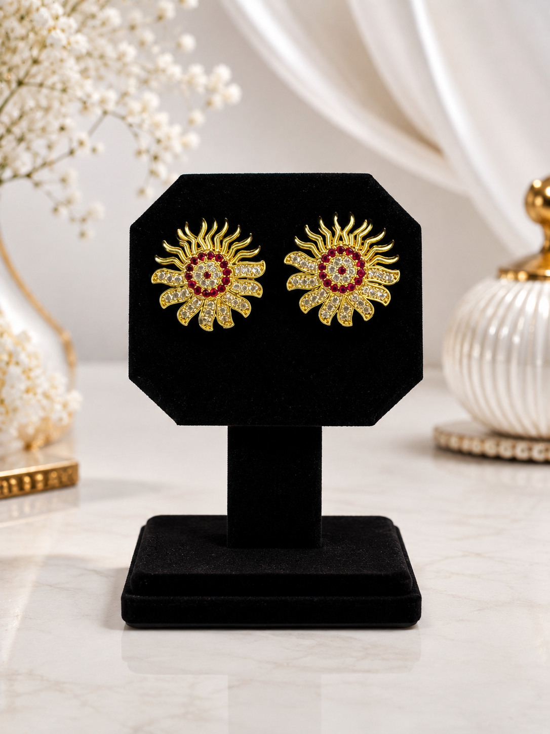 – Premium Gold-Tone Statement Earrings