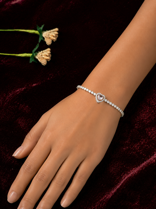 Elegant Heart Crystal Bracelet for Women