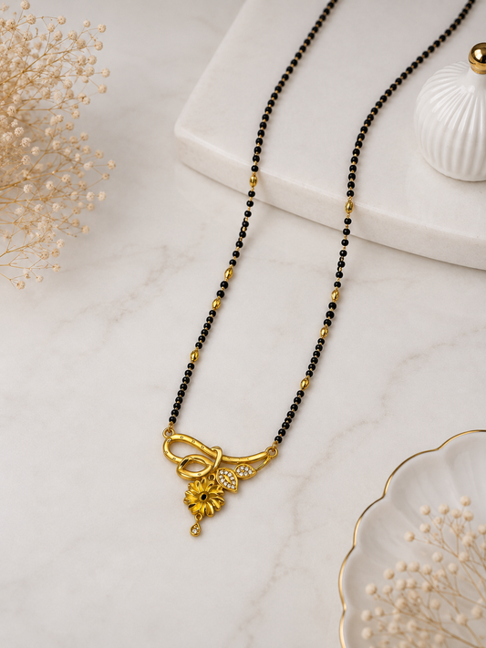 Aarohi  Floral Loop Gold Mangalsutra