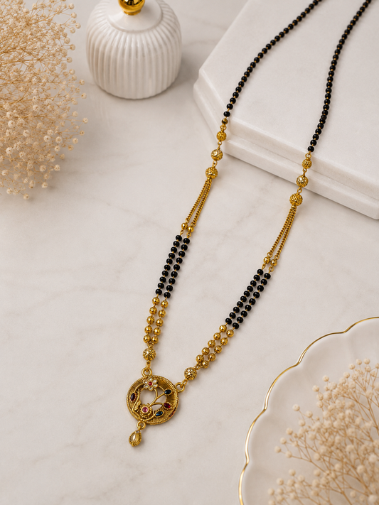 Kiara Floral Curve Gold Mangalsutra