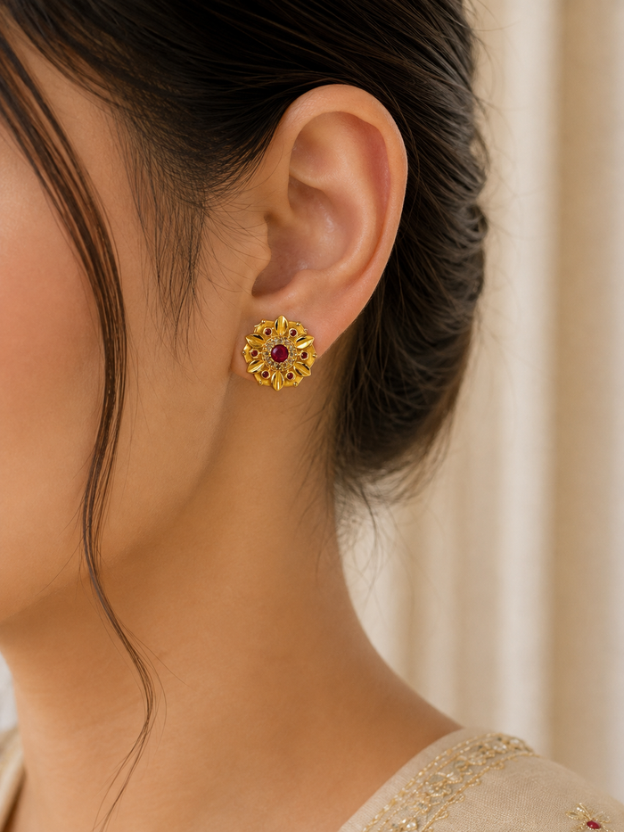 Royal Bloom Gold Studs
