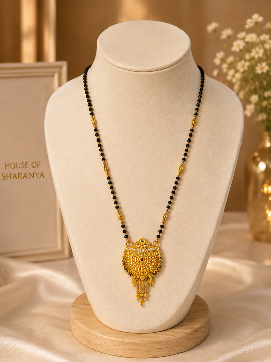 Royal Antique Ruby Pendant Mangalsutra