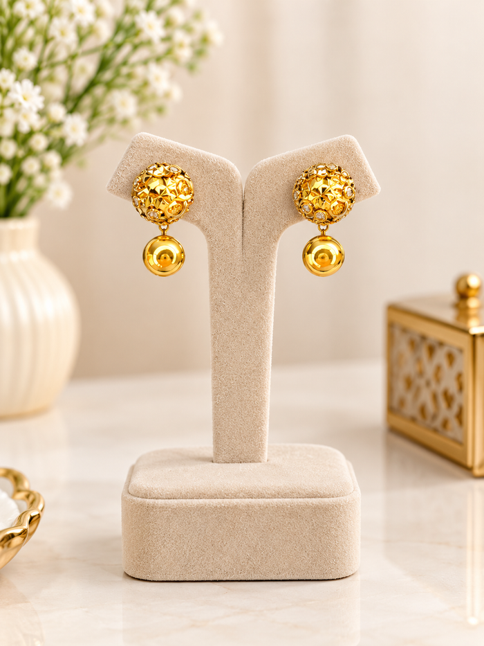 Gold Plated Pearl Drop Earrings for Women