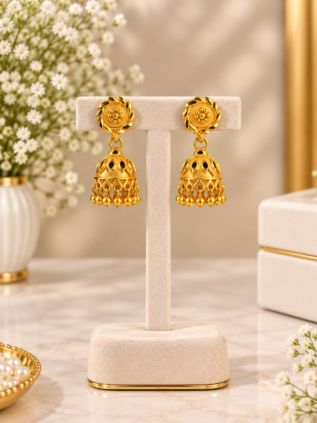 Traditional Gold-Plated Jhumka Earrings