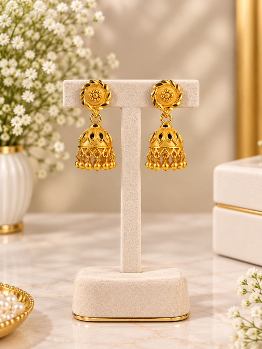 Traditional Gold-Plated Jhumka Earrings