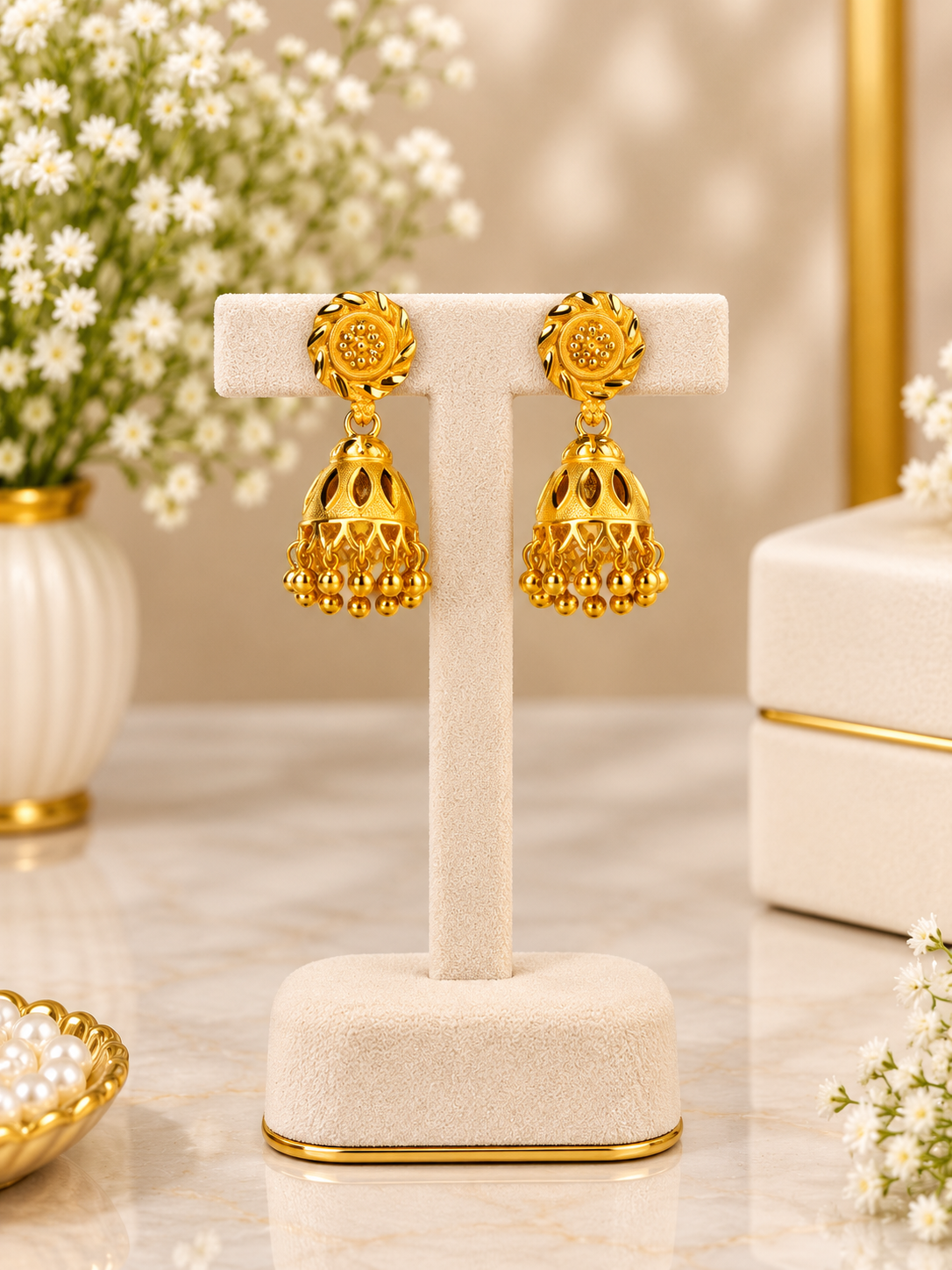 Traditional Gold-Plated Jhumka Earrings