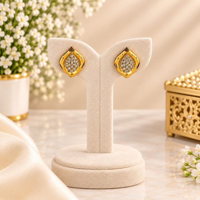Gold Plated Crystal Stud Earrings for Women